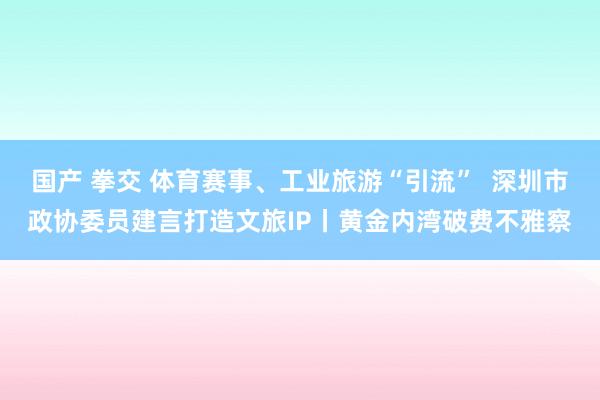国产 拳交 体育赛事、工业旅游“引流”  深圳市政协委员建言打造文旅IP丨黄金内湾破费不雅察