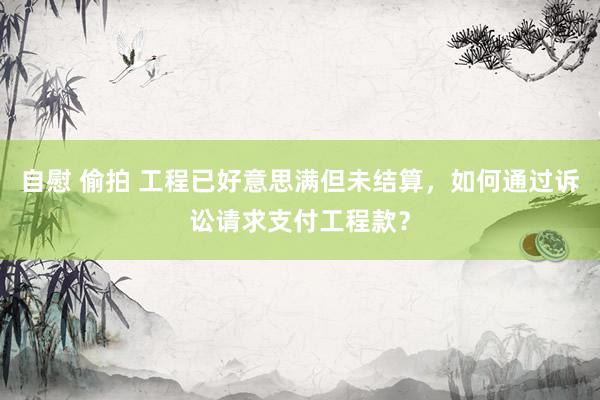 自慰 偷拍 工程已好意思满但未结算，如何通过诉讼请求支付工程款？