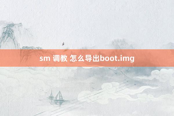 sm 调教 怎么导出boot.img