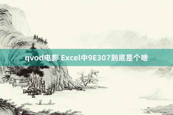 qvod电影 Excel中9E307到底是个啥
