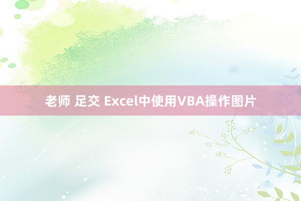 老师 足交 Excel中使用VBA操作图片